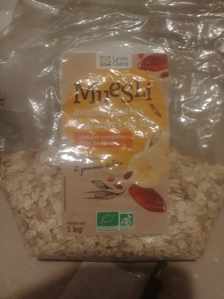 Muesli avoine dattes et graines de lin