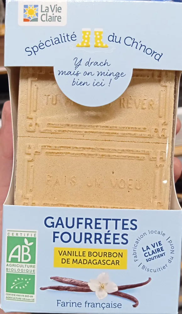 Gaufrettes fourrées vanille