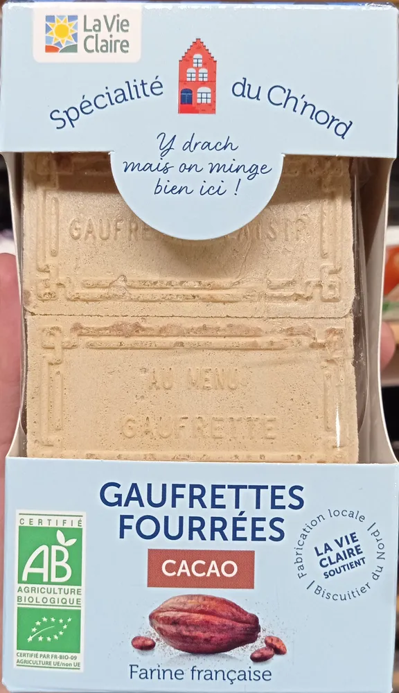 Gaufrettes fourrées cacao