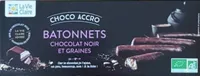 Bâtonnets chocolat noir et graines