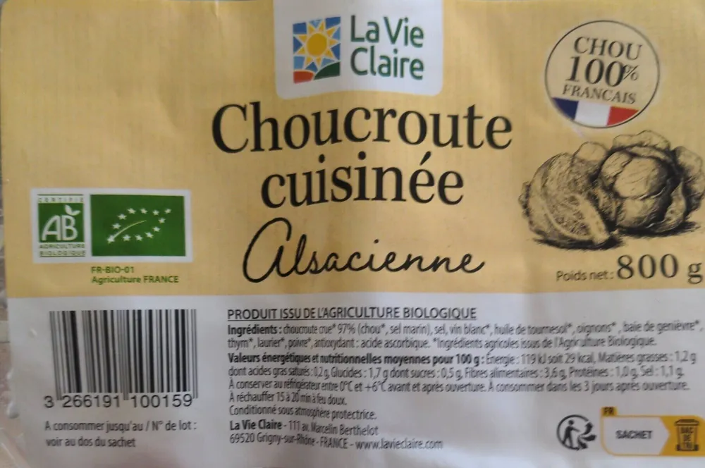 Choucroute cuisinée alsacienne