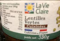 Lentilles vertes cuisinees