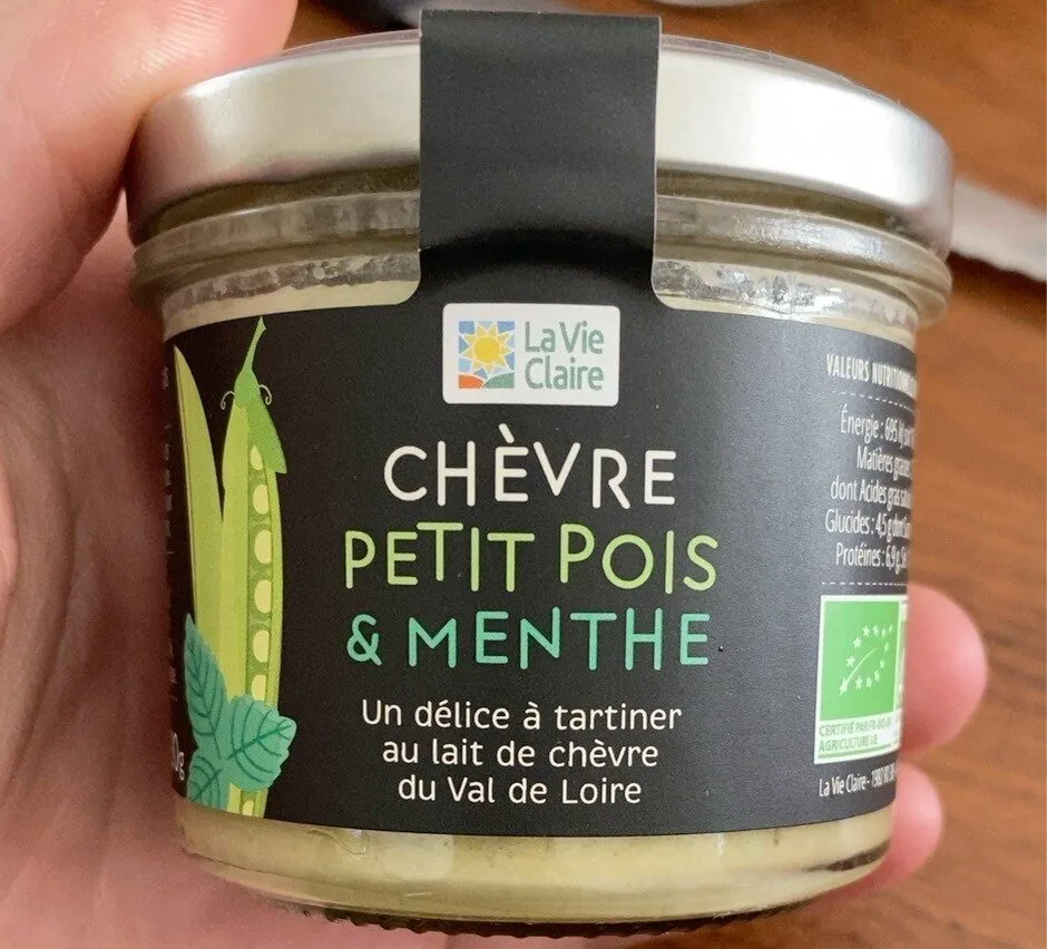 Tartinade chèvre petit pois et menthe