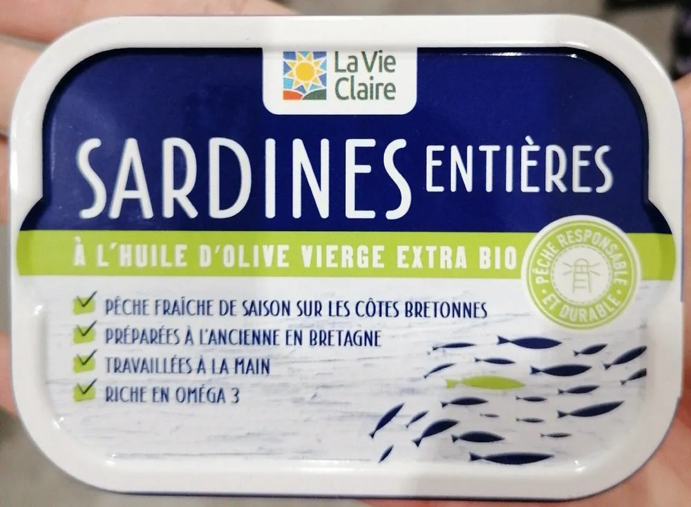 Sardines entières à l'huile d'olive vierge extra bio