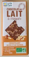 Chocolat au lait à croquer croustillant au riz et au quinoa