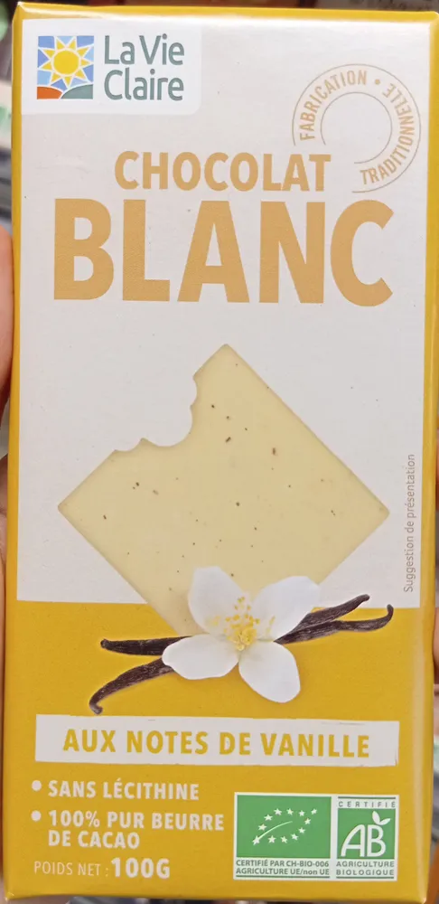 Chocolat blanc aux Notes de Vanille