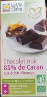 Chocolat noir 85% aux éclats d'orange