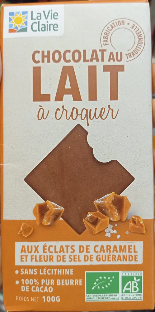 Chocolat au Lait à Croquer aux Éclats de Caramel et Fleur de Sel de Guérande