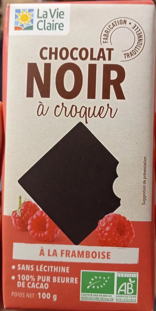 Chocolat noir à croquer framboise