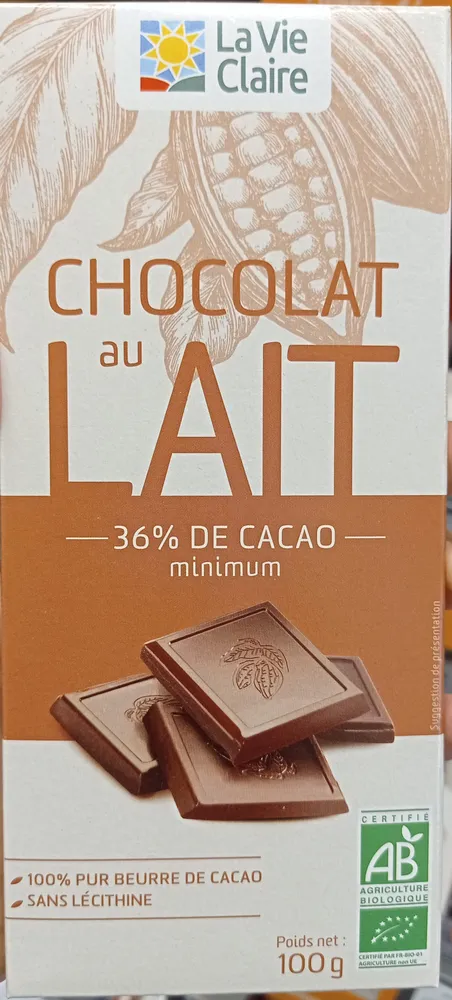 Chocolat au lait 36% de cacao