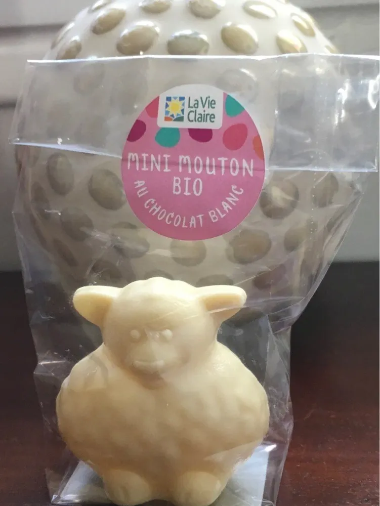 mini mouton bio au chocolat blanc