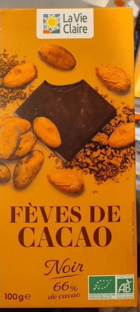 Noir 66% fèves de cacao