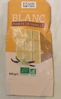 Chocolat blanc pointe de vanille