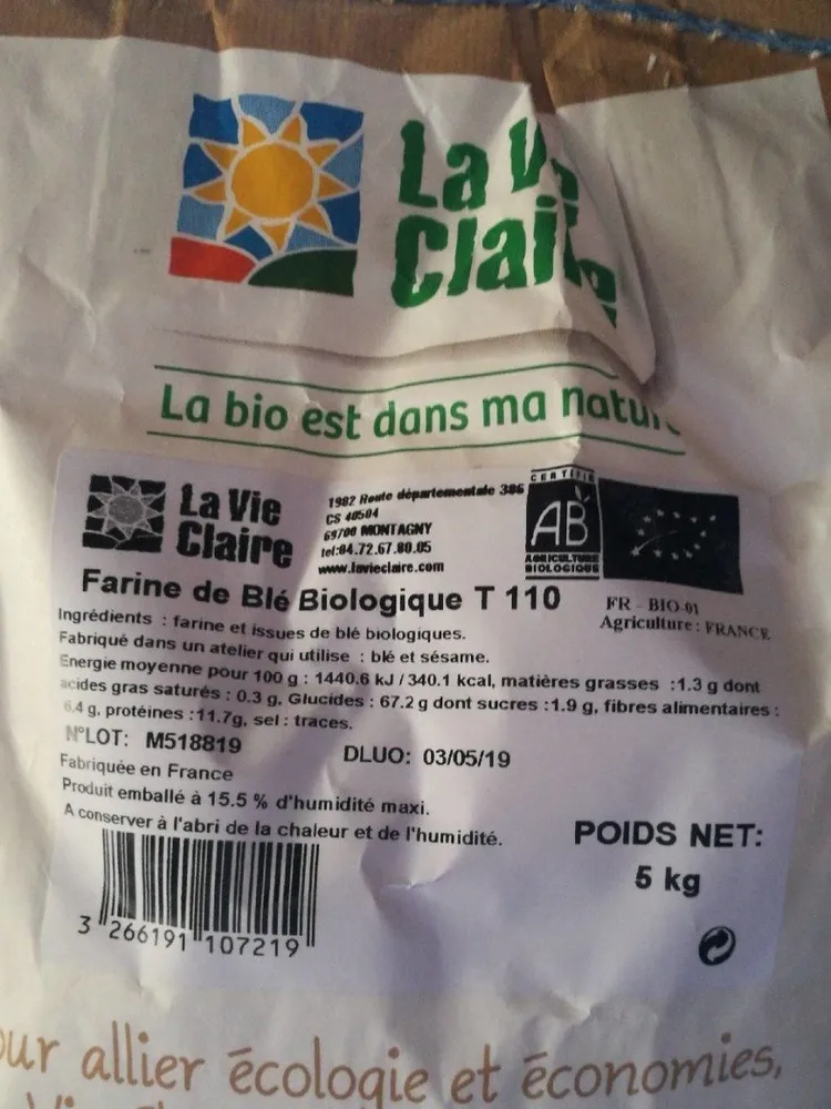 Farine de blé bio T110