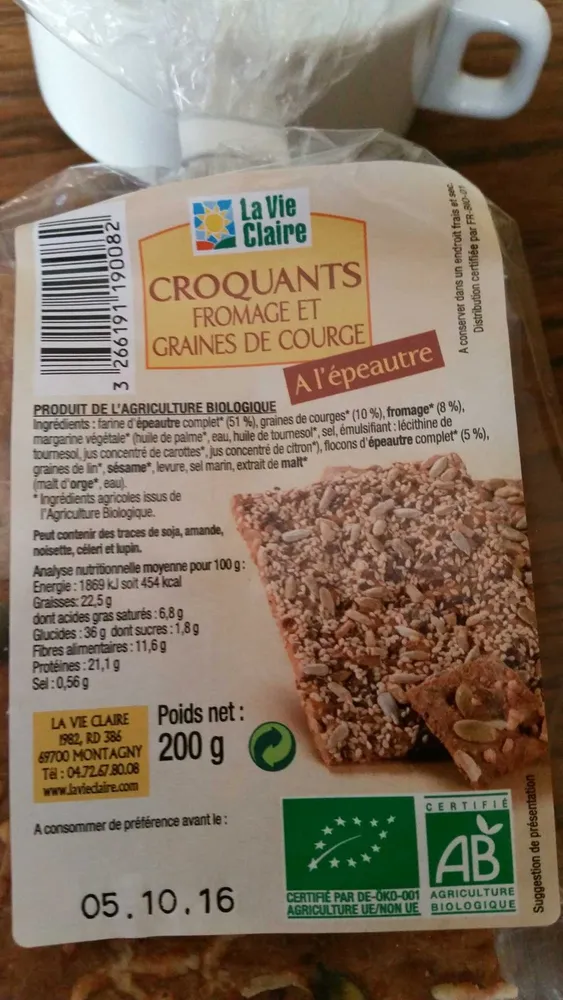 Croquants Fromage et Graines de Courge à l'Épeautre