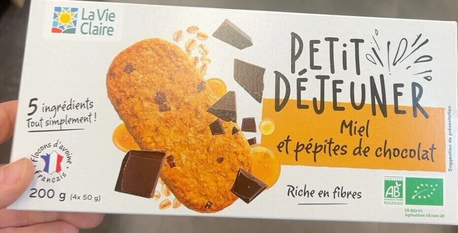 Biscuit petit dejeuner miel et pepites de chocolat