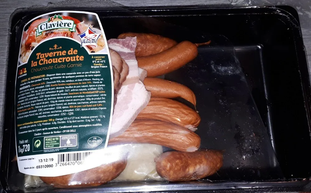 Choucroute cuite garnie