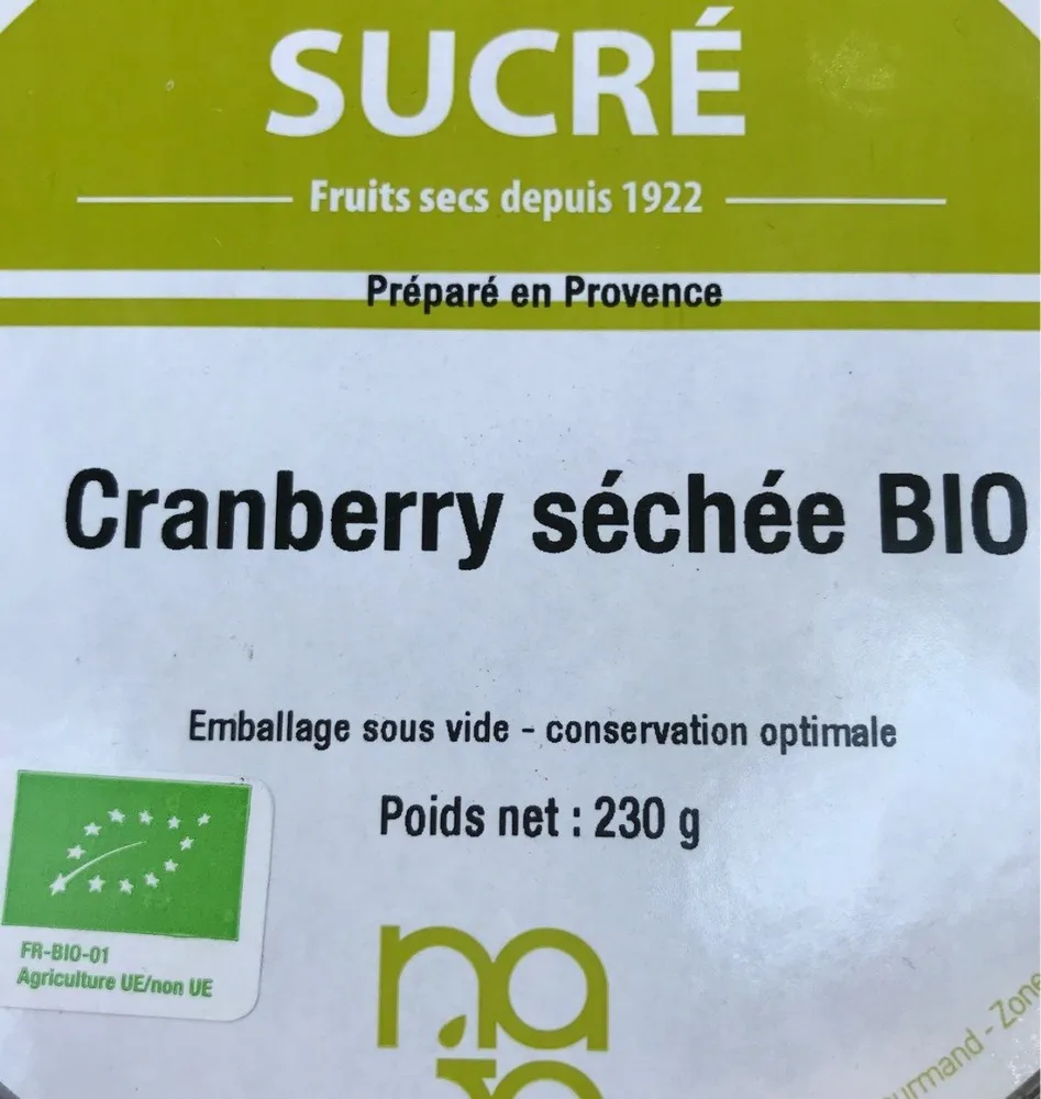 Cranberry séchée bio
