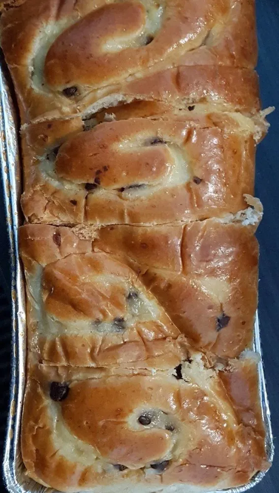 Brioche crème pâtisserie et pépites de chocolat