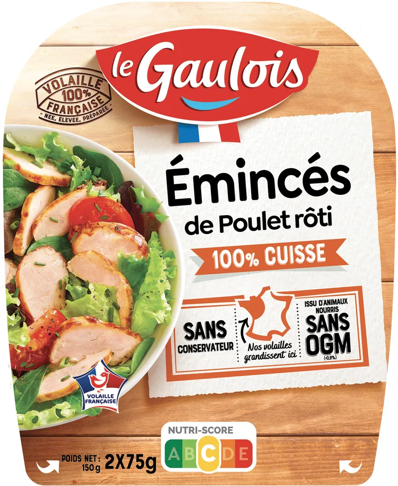Émincés de cuisse de poulet rôti Le Gaulois