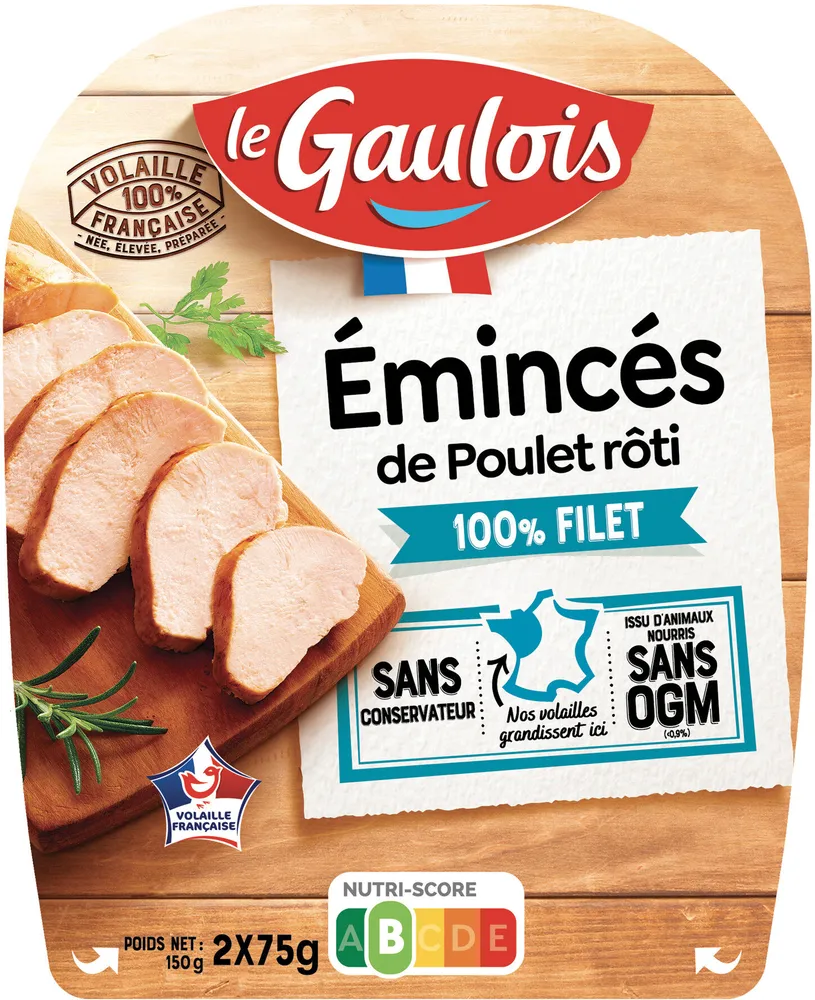 Emincés de filet de poulet rôti