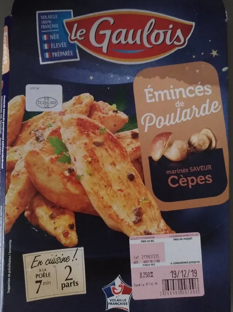 Émincés de Poularde marinés saveur cèpes