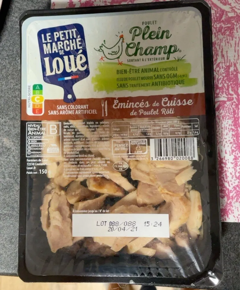 Emincés de Cuisse de Poulet Roti