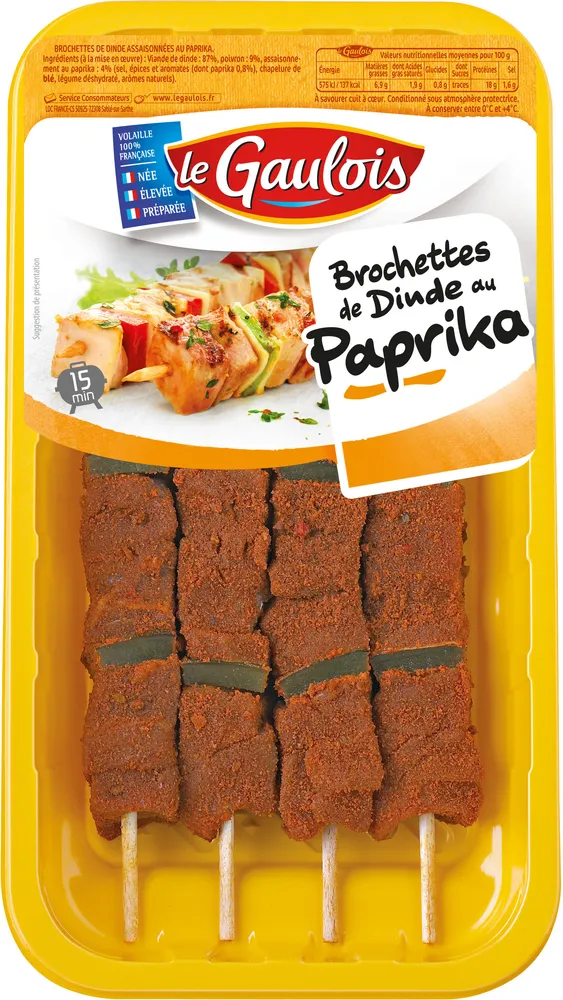 Brochettes de dinde Paprika x4