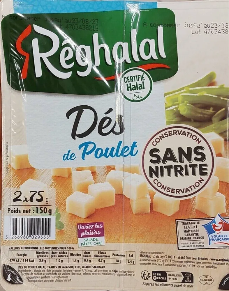 Dés de poulet