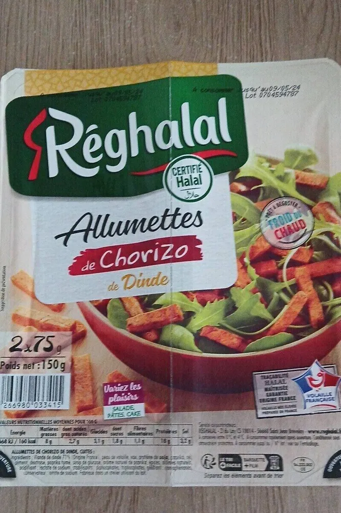 Allumette de chorizo de dinde
