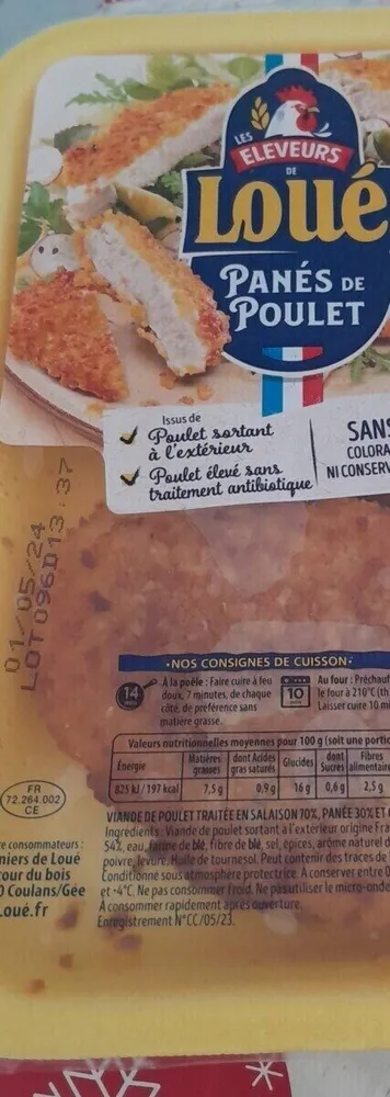 Panés de poulet