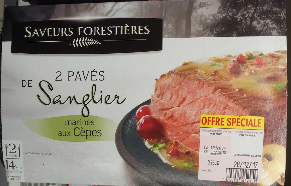 2 Pavés de Sanglier Marinés aux Cèpes