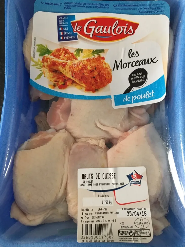 hauts de cuisses de poulet blanc x4 s/at