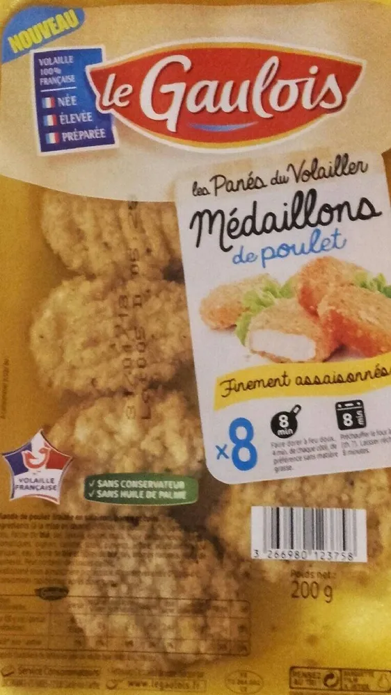 Médaillons de poulet finement assaisonnés x8 s/at