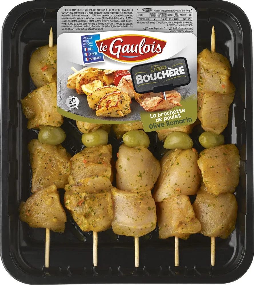 brochettes de poulet olive romarin x 5 s/at