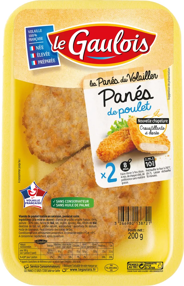 Panés de poulet x2