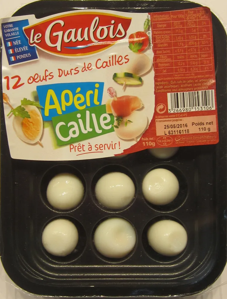 œufs de cailles cuits x12