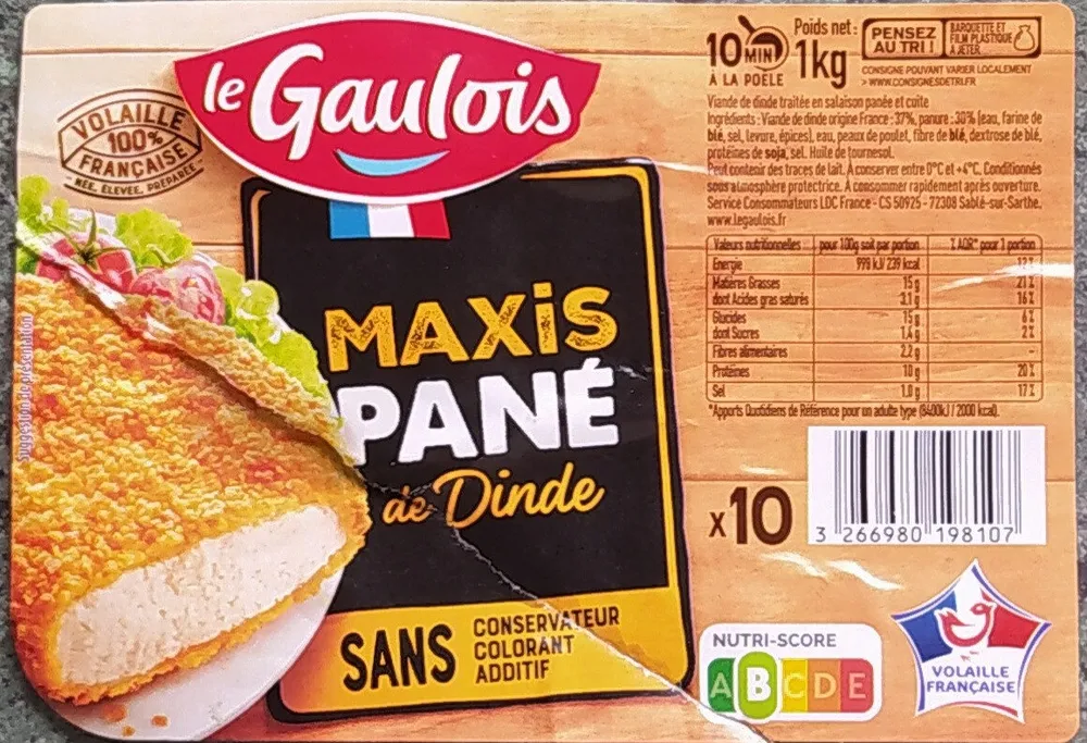 Maxis pané de dinde x 10