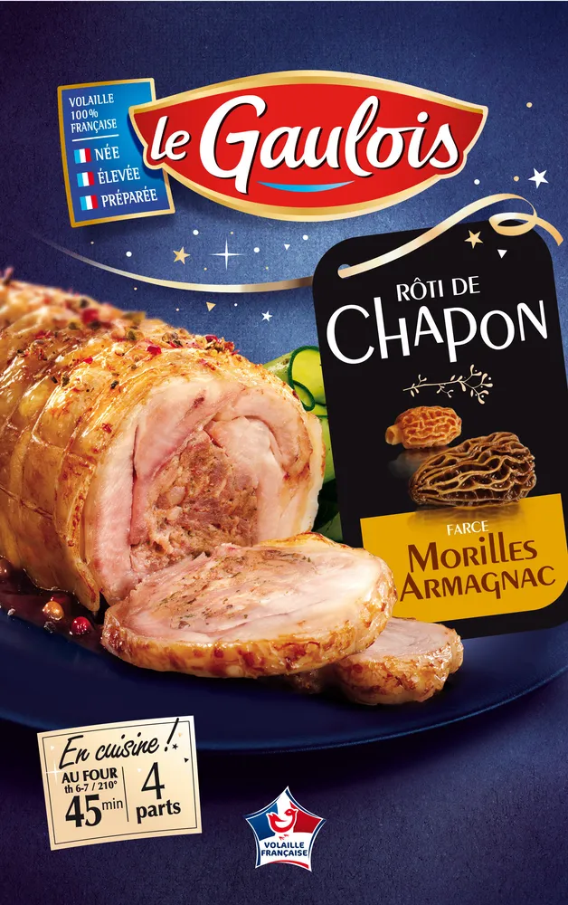 rôti de chapon farci aux morilles et a l'armagnac