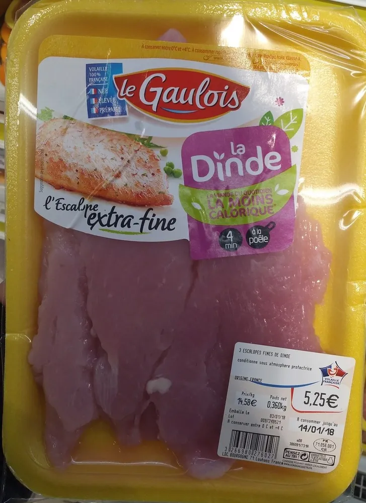 escalopes fines de dinde x3 s/at