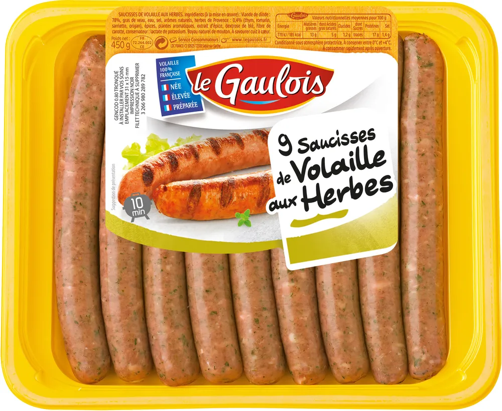saucisses de volaille aux herbes