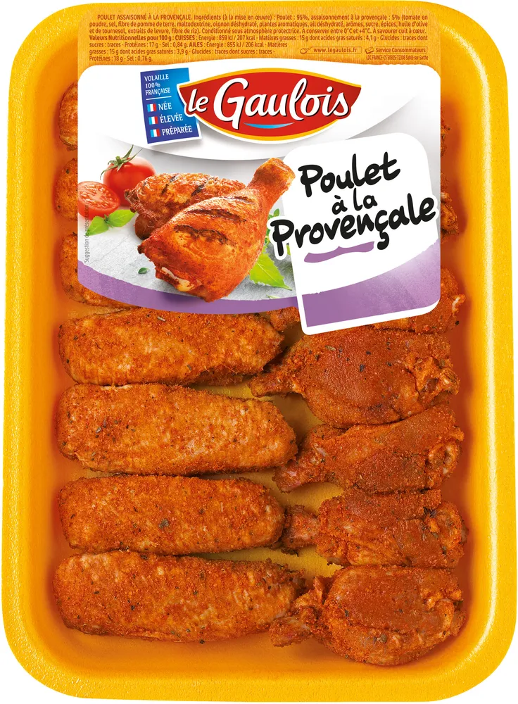 ailes de poulet découpées à la provencale