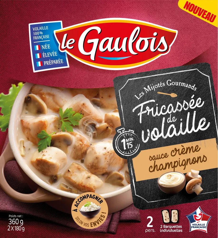 fricassée volaille sauce crème champignons s/étui