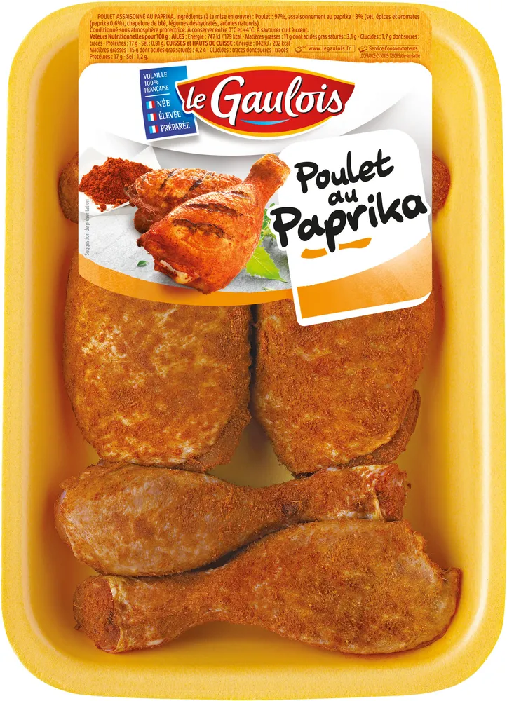 morceaux de poulet au paprika
