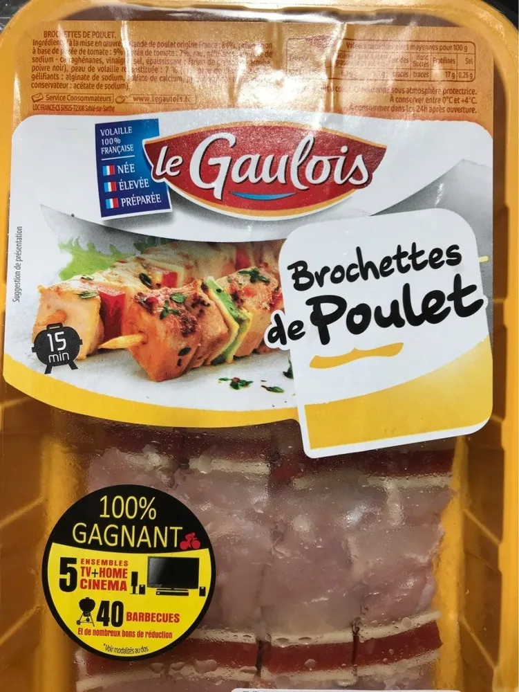 brochettes de poulet x 4 s/at