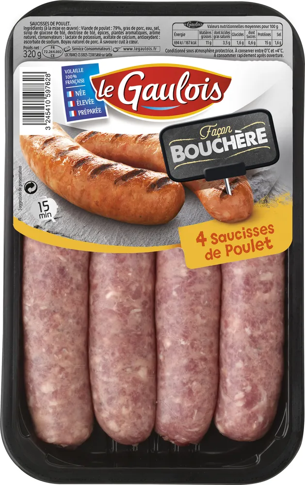 saucisses de poulet