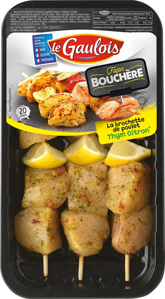 La brochette de poulet thym-citron