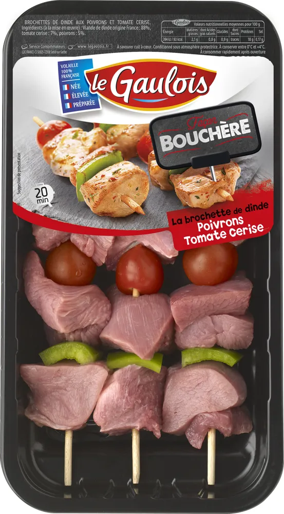 brochettes trad de dinde tomates-poivrons