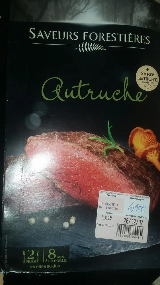 Pavés d'autruche sauce à la truffe
