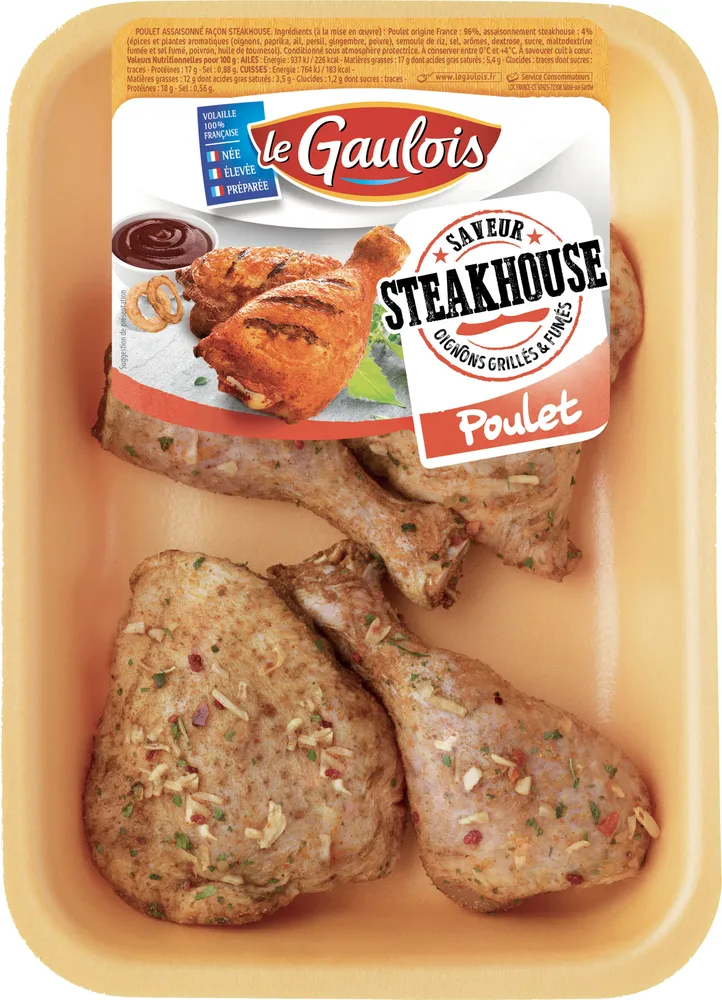 cuisses poulet découpées saveur steakhouse